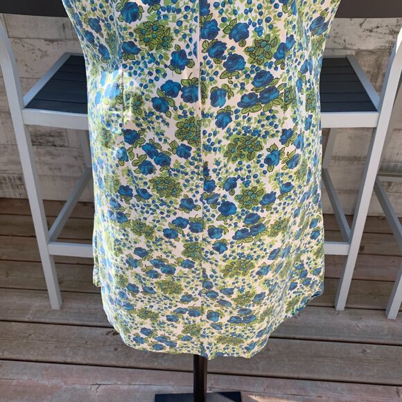Vintage 50s 60s Floral House Dress Sleeveless Short Cottagecore Loungewear - Picture 10 of 16